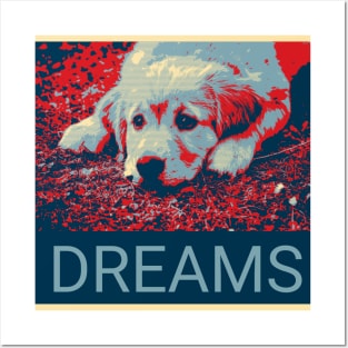 Cute dog in Shepard Fairey style design - Dreams Posters and Art